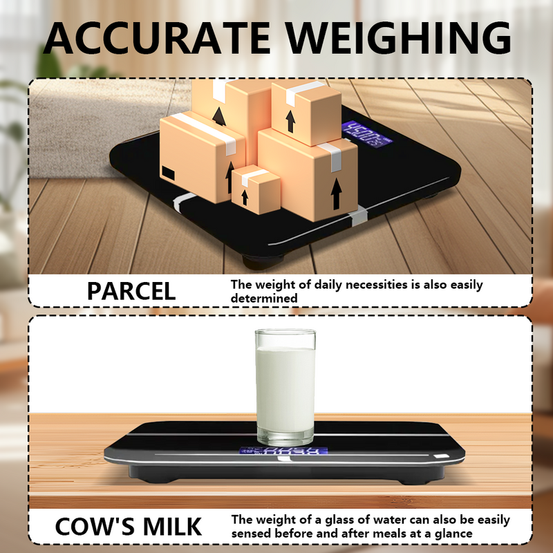 Mpow Smart Scale with 3.25-inch LCD Backlit Screen, Step-Through Technology, 6mm Tempered Glass, Automatic Calibration, and Multiple Unit Switching