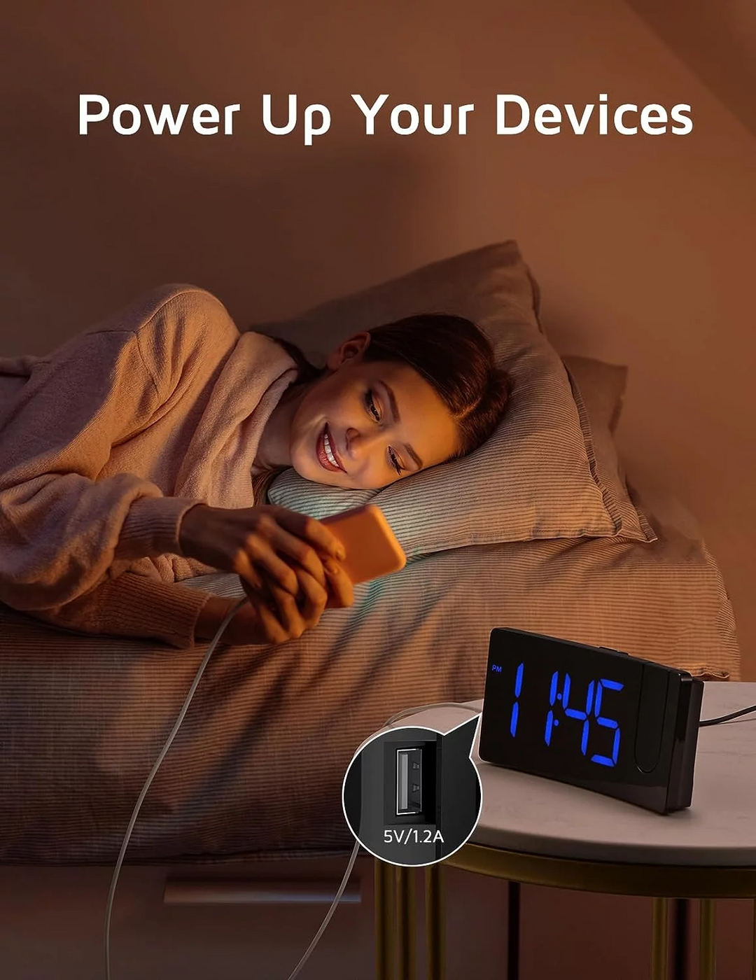 Mpow Projection Alarm Clock, Digital Clock with 180° Rotatable