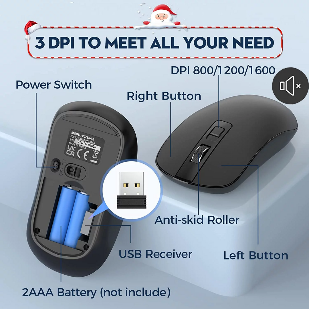 PC230 Wireless Keyboard Mouse Combo,USB, Auto-Sleep, Silent – MPOW