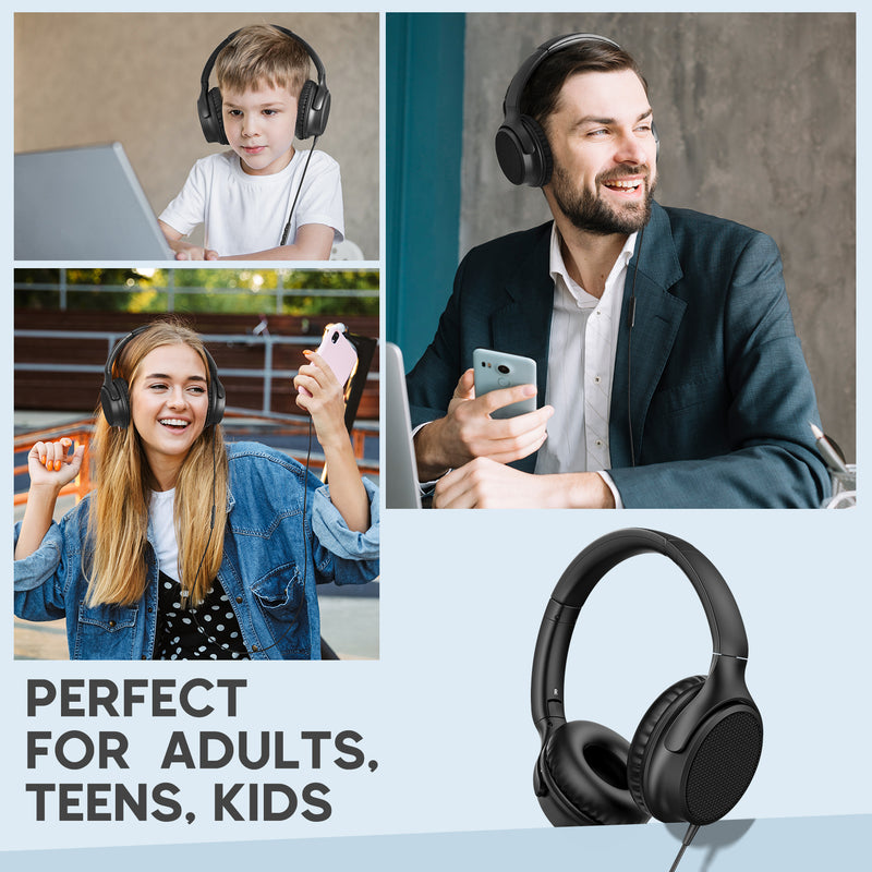USB C Headphones Wired, Over Ear Wired Headphones with Microphone, Volume Control, HD Stereo Sound, Foldable Type C Headset for Relaxing, Gaming, Travel