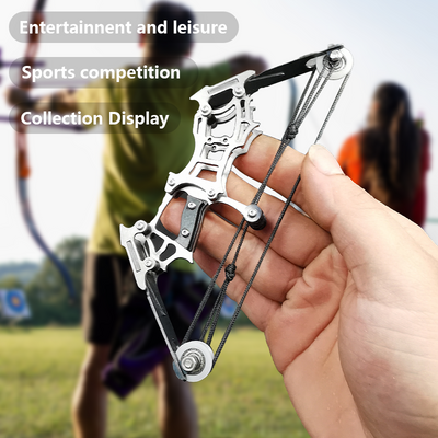 Mpow Small Compound Bow with 12 Arrows, Stainless Steel, Portable, Mini, Interactive, Stress-Relief, Shooting Competition Craft