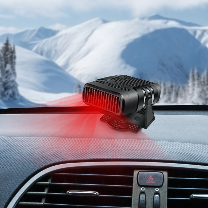 Mpow Universal 12V/24V Car Heater, Black ABS Material, USB Charging, 3M Adhesive Fast Heats Up