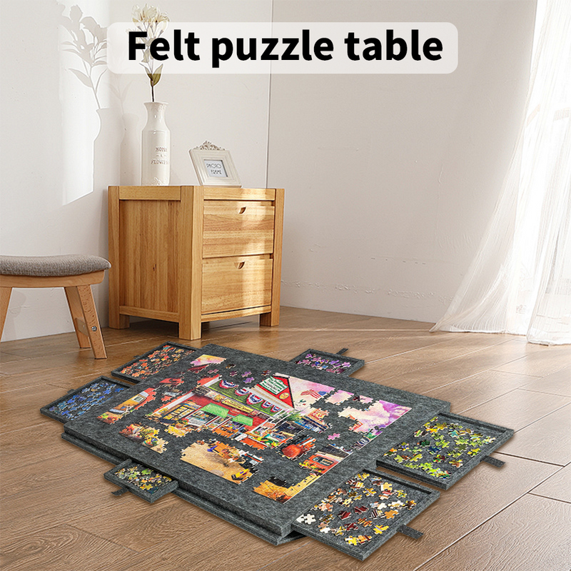 Mpow Foldable Jigsaw Puzzle Table with Stand and Lid, 6 Colorful Drawers, Fits 1000 Pieces, Lightweight and Portable