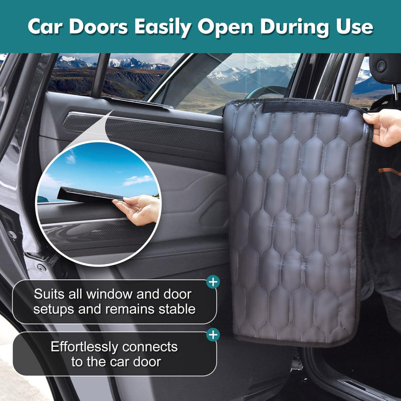 Medium Machine Washable Dog Car Seat Cover for Back Seat& Car Door Protector, Fits Sedans, Mid-Size SUV, Mid-Size Trucks - Dog Hammock for Cars- Waterproof Pet Car Accessories