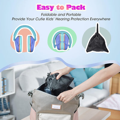 Noise Cancelling Headphones for Kids, SNR 28dB Kids Ear Protection Earmuffs for Autism, Toddler, Comfortable Adjustable Toddler Ear Protection for Monster Truck, Concerts, Air Shows, Fireworks
