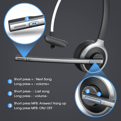 Wireless Headset, 𝟮𝟬𝟮𝟯 𝗡𝗲𝘄 Wireless 5.0 Headset with Microphone-BH617