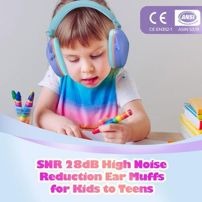 Noise Cancelling Headphones for Kids, SNR 28dB Kids Ear Protection Earmuffs for Autism, Toddler, Comfortable Adjustable Toddler Ear Protection for Monster Truck, Concerts, Air Shows, Fireworks