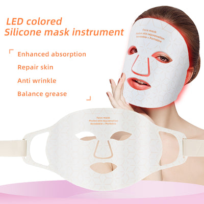 Mpow 4-Color Light Therapy Silicone Mask | 480 Chips Face & Neck Beauty