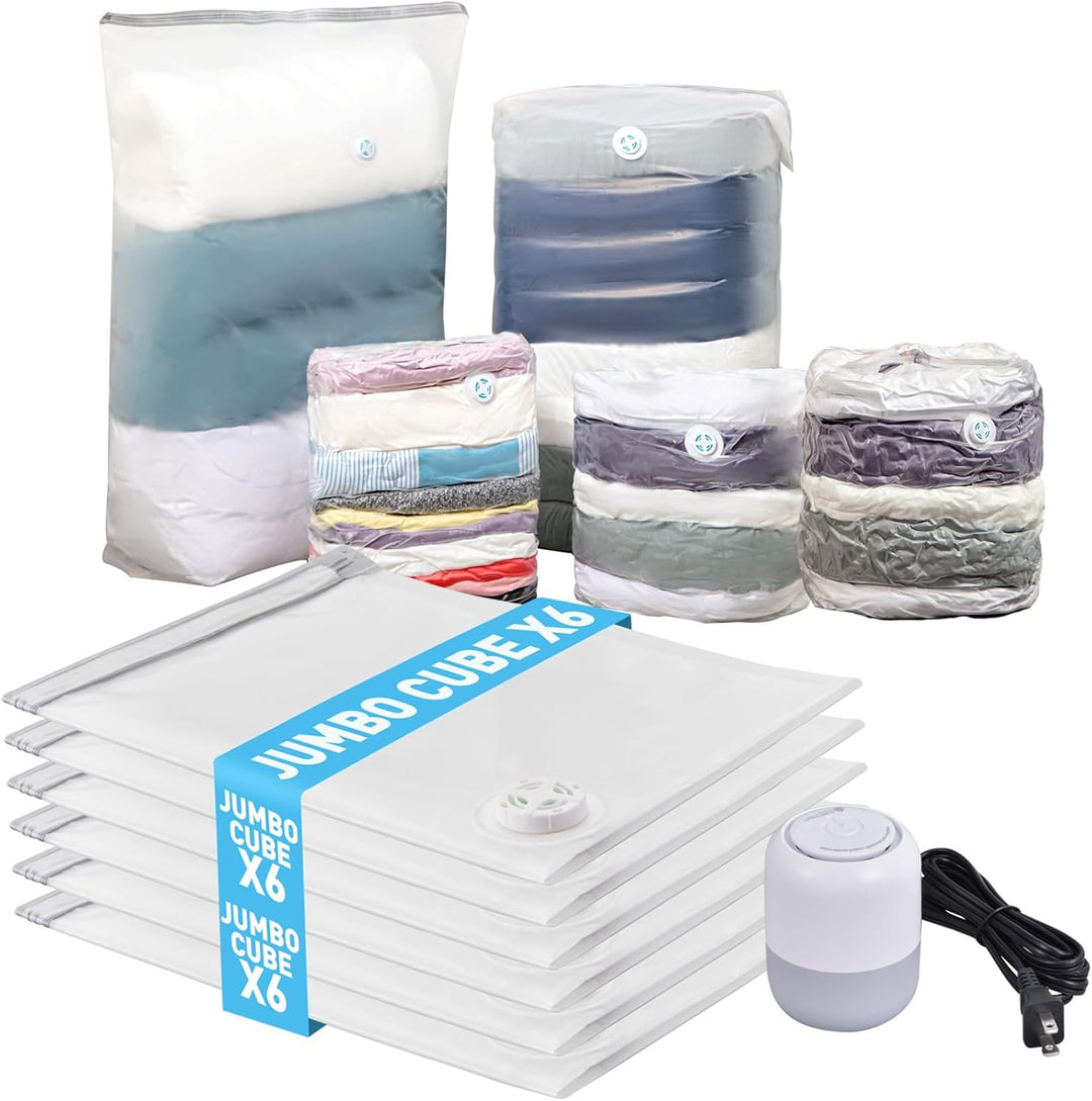 Pack Vacuum Storage Bags with Electric Air Pump, Jumbo Cube