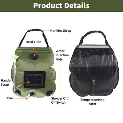 Mpow Pop - Up Camping Shower Tent with Solar Shower Bag - 6.2FT Height, Blocking, Portable Privacy Shelter