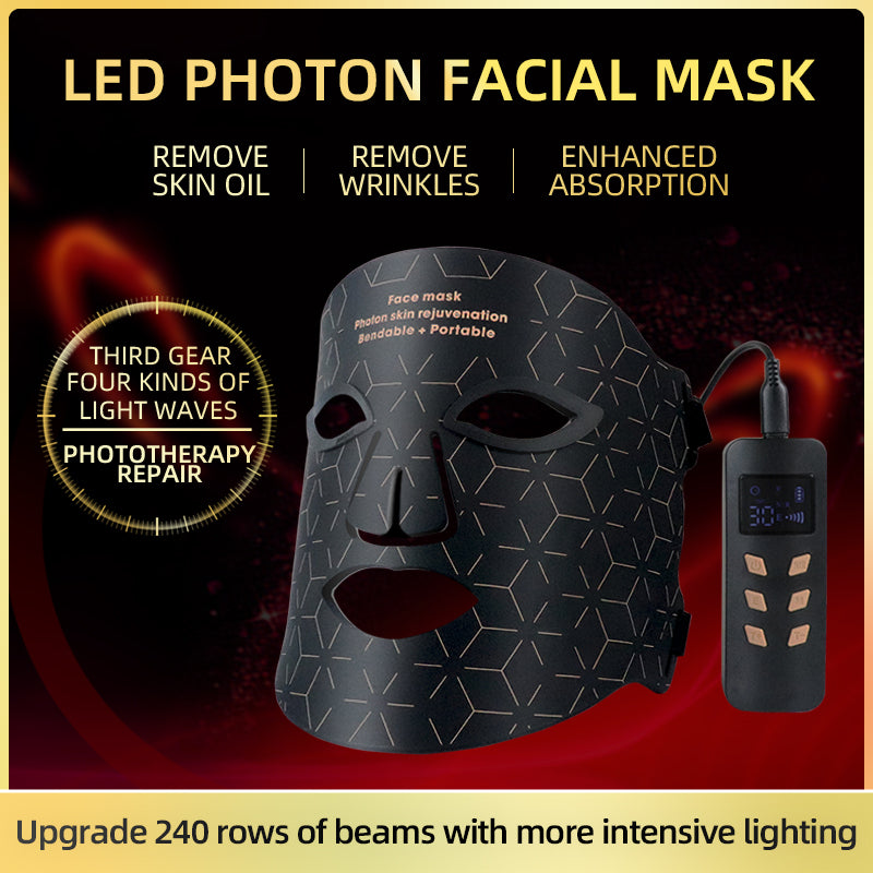 Mpow 4-Color Light Therapy Silicone Mask | 480 Chips Face & Neck Beauty