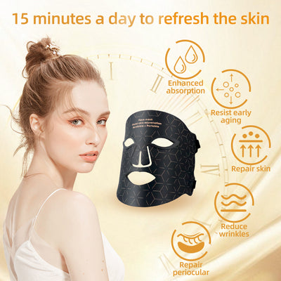Mpow 4-Color Light Therapy Silicone Mask | 480 Chips Face & Neck Beauty