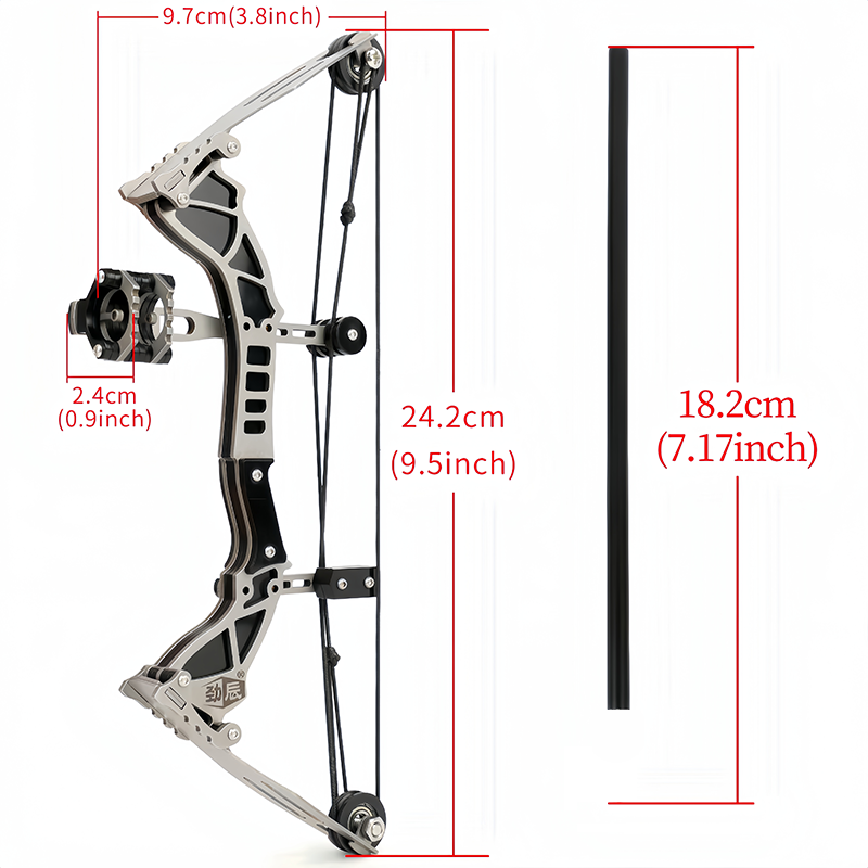 Mpow Small Compound Bow with 12 Arrows, Stainless Steel, Portable, Mini, Interactive, Stress-Relief, Shooting Competition Craft