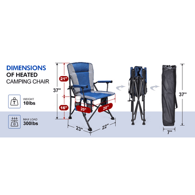 Mpow Heated camping chair Blue