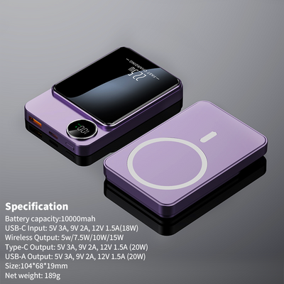 Mpow Mag-Safe Wireless Charger 10000mAh 25W PD Fast Charging 22.5W Wireless Output Multiple Colors Available Digital Display Portable