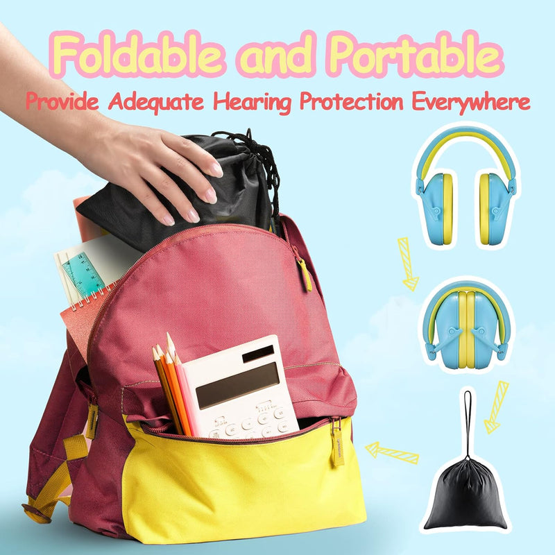 Noise Cancelling Headphones for Kids, SNR 28dB Kids Ear Protection Earmuffs for Autism, Toddler, Adjustable Ear Muffs for Noise Reduction Kids for Monster Truck, Concerts, Air Shows, Fireworks
