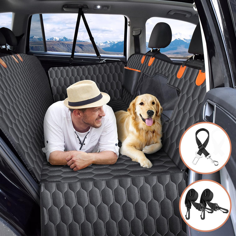 Mpow Back Seat Extender for Dogs-Supports 330lb,Waterproof Dog Car Seat Cover Hard Bottom-Detachable