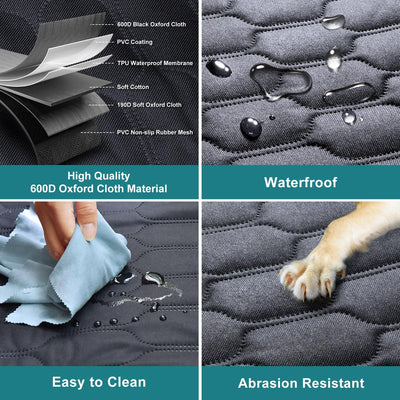 Medium Machine Washable Dog Car Seat Cover for Back Seat& Car Door Protector, Fits Sedans, Mid-Size SUV, Mid-Size Trucks - Dog Hammock for Cars- Waterproof Pet Car Accessories