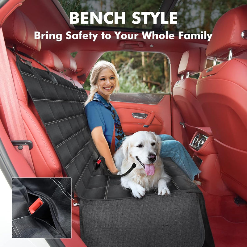 Dog Car Seat Cover 4-in-1, 100% Waterproof Dog Car Hammock for Car Back Seat