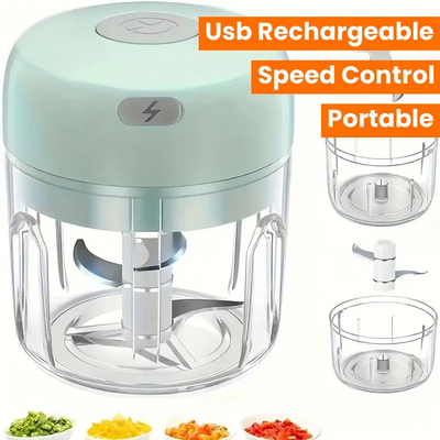 Mpow USB Rechargeable Electric Mini Garlic Chopper - 37W Power, 10-Second Mincing, 250ml Capacity, One-Touch Operation, Easy Cleaning