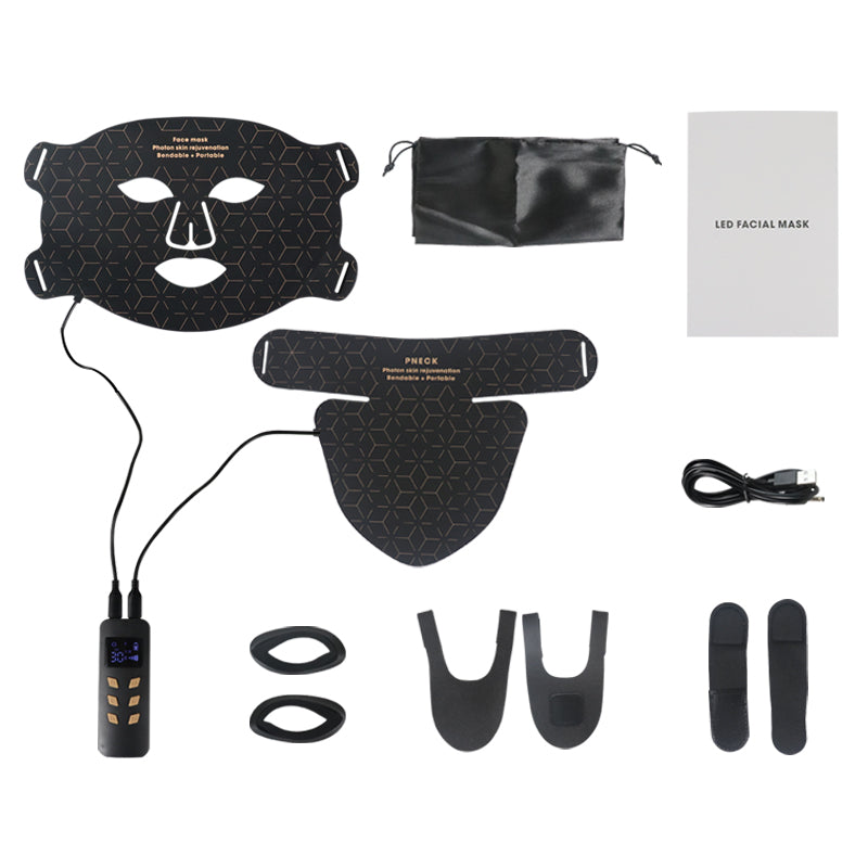 Mpow 4-Color Light Therapy Silicone Mask with Neck Care | 480 Chips Face & Neck Beauty Device