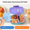 MPOW Cordless Electric Lunch Box, Heated Lunch Box for Kids, Battery Powered with Automatic Scheduled Heating - 2 Compartments & 2 Temperature Zones (Violet Purple)