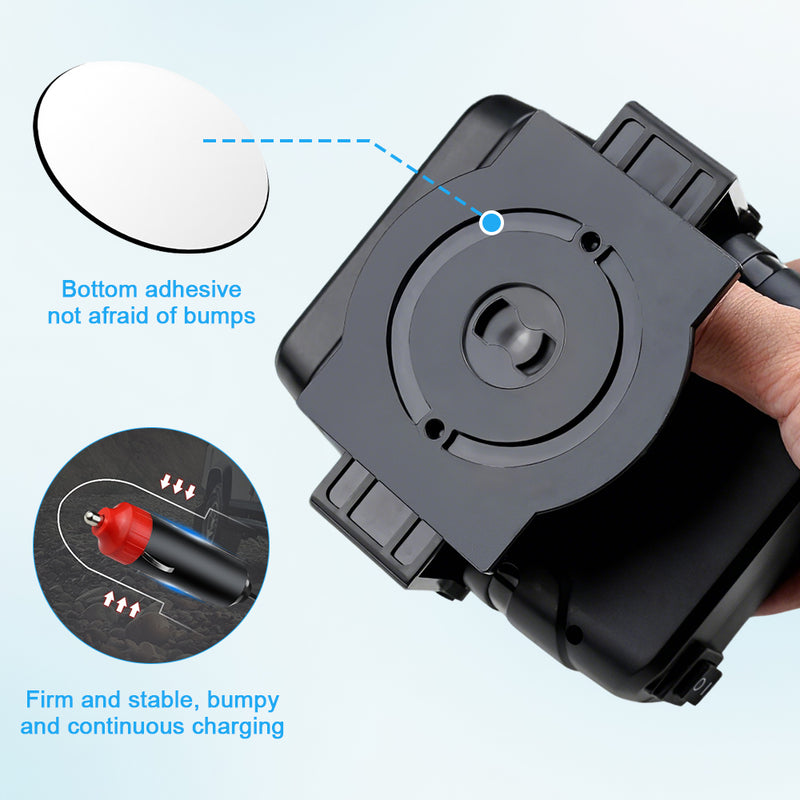 Mpow Universal 12V/24V Car Heater, Black ABS Material, USB Charging, 3M Adhesive Fast Heats Up