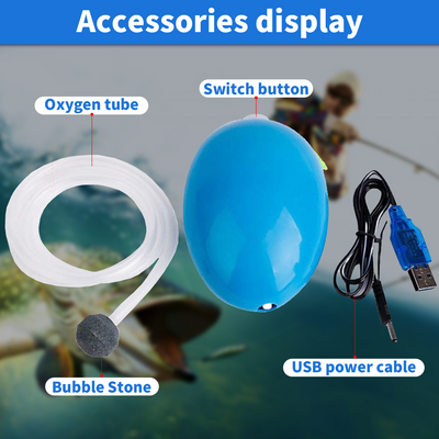 Mpow Foldable EVA Fishing Bucket + Rechargeable Oxygen Pump: Keeps Live Bait Fresh, Leakproof, Durable, and Multi-Purpose Portable Outdoor Fishing Tool