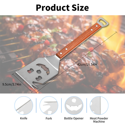 Mpow 3-piece Stainless Steel Barbecue Tool Set with Box Outdoor Camping Picnic BBQ Barbecue Utensils Cooking Tool Combination Set