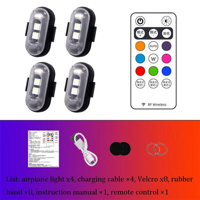 Mpow Motorcycle Strobe Light, Multi-Color LED Strobe Light, Remote Control, Suitable for Cars, Drones, Bicycles, and Outdoor Gear