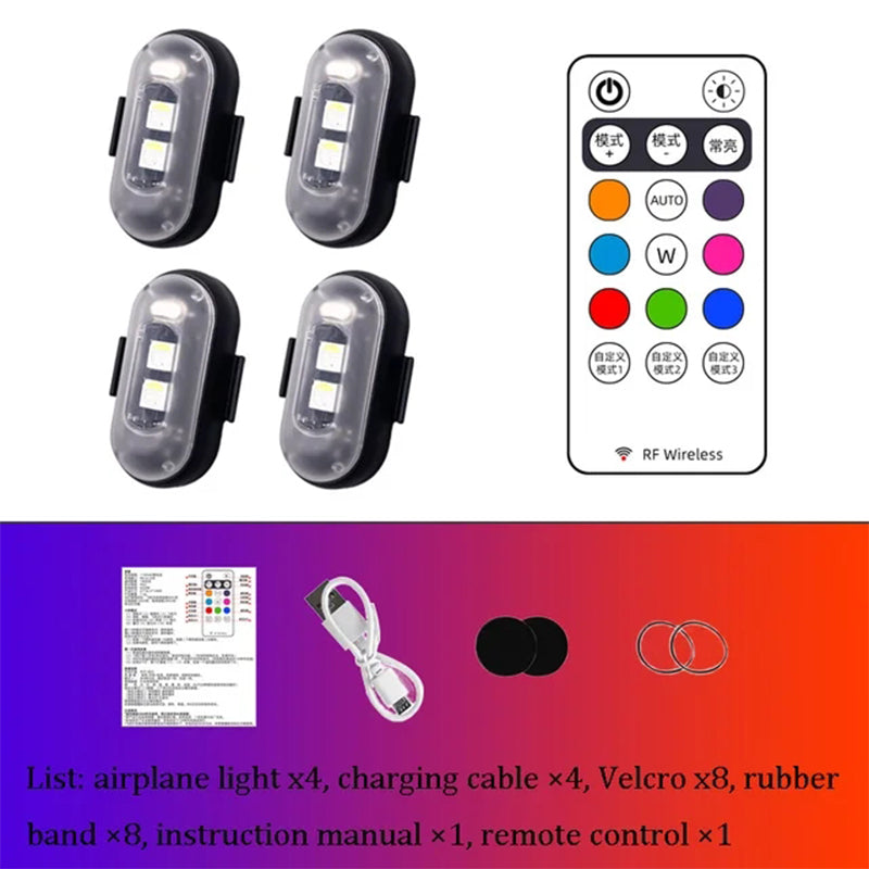 Mpow Motorcycle Strobe Light, Multi-Color LED Strobe Light, Remote Control, Suitable for Cars, Drones, Bicycles, and Outdoor Gear