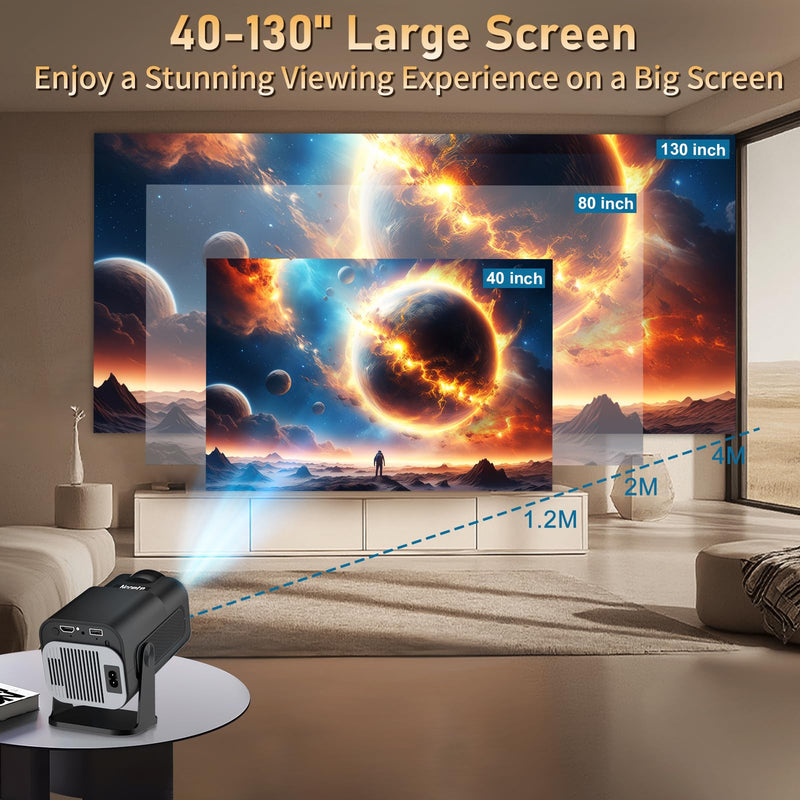 Mpow WiFi 6 Projector with Bluetooth 5.2, Android 11, 4K Decoding, Full HD, 180° Rotation, and 360° Surround Sound