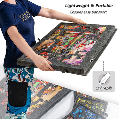Mpow Foldable Jigsaw Puzzle Table with Stand and Lid, 6 Colorful Drawers, Fits 1000 Pieces, Lightweight and Portable