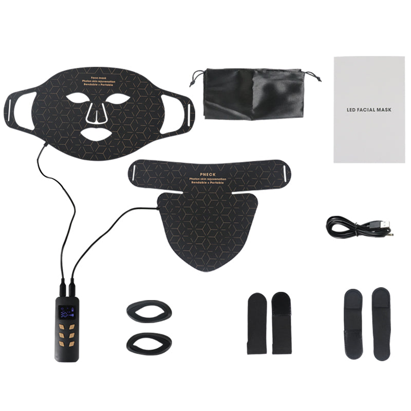 Mpow 4-Color Light Therapy Silicone Mask with Neck Care | 480 Chips Face & Neck Beauty Device