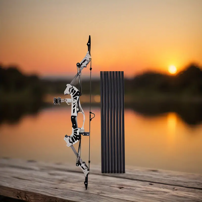 Mpow 16.5-inch compound bow with 8 arrows