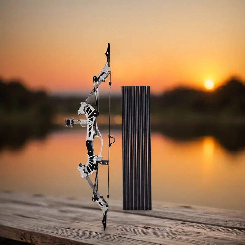 Mpow 16.5-inch compound bow with 8 arrows