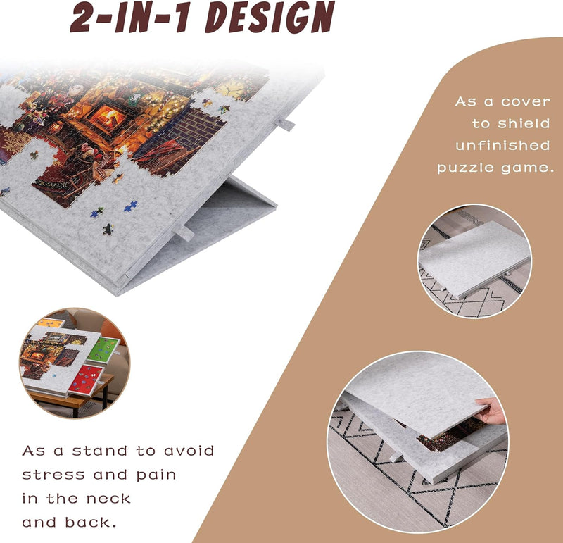 Mpow Foldable Jigsaw Puzzle Table with Stand and Lid, 6 Colorful Drawers, Fits 1000 Pieces, Lightweight and Portable