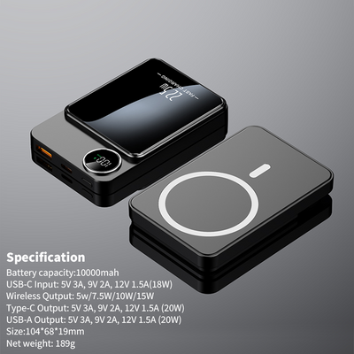 Mpow Mag-Safe Wireless Charger 10000mAh 25W PD Fast Charging 22.5W Wireless Output Multiple Colors Available Digital Display Portable