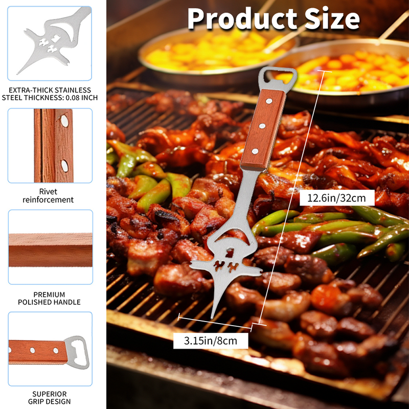 Mpow 3-piece Stainless Steel Barbecue Tool Set with Box Outdoor Camping Picnic BBQ Barbecue Utensils Cooking Tool Combination Set