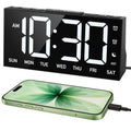 VictSing Digital Alarm Clock for Bedroom, 4-Level Brightness with Off, Dual Custom Alarms, USB Port, Snooze, DST, 12/24H, Desk Clock for Kids Adults Elderly（White)
