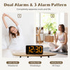 Mpow Alarm Clocks, Wood Grain, Digital Clock with Night Light, Desk Clock for Bedside, Power-Off Memory & Alarm, Dual Alarm, 5 Level Brightness +Off, 12/24H, 9min Snooze, Reveil Matin for Bedrooms