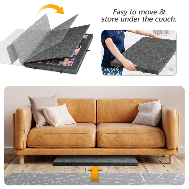 Mpow Foldable Jigsaw Puzzle Table with Stand and Lid, 6 Colorful Drawers, Fits 1000 Pieces, Lightweight and Portable