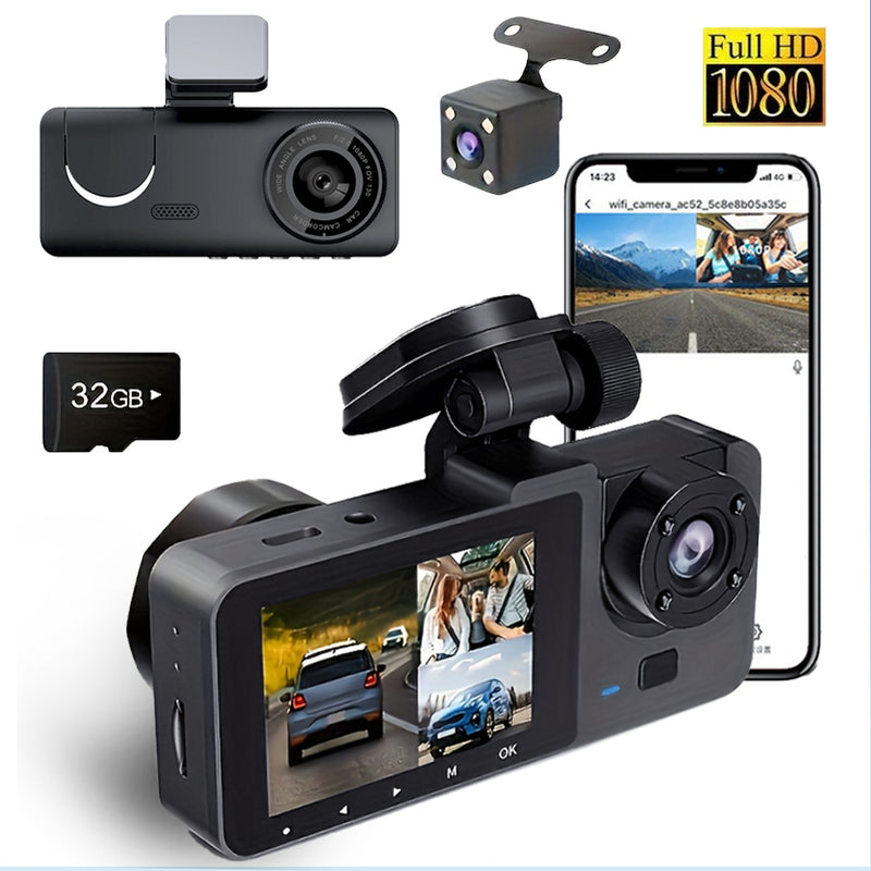 Mpow 2.0-inch IPS Screen Triple-Camera Wi-Fi Dash Cam