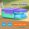 MPOW Cordless Electric Lunch Box, Heated Lunch Box for Kids, Battery Powered with Automatic Scheduled Heating - 2 Compartments & 2 Temperature Zones (Violet Purple)