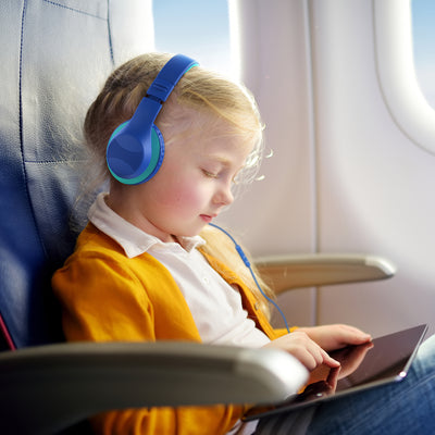 Mpow Kids Headphones with Microphone, 85/94dB Safe Volume Limit, over Ear Headphones for School Travel, Blue