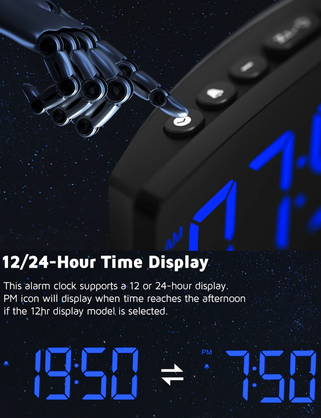 Mpow Projection Alarm Clock, Digital Clock with 180° Rotatable