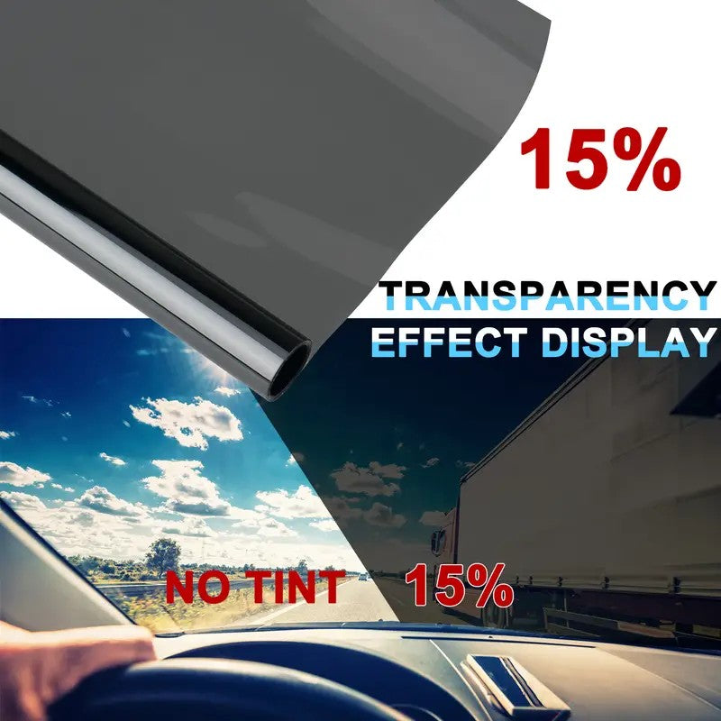 Mpow Black PET Window Film with 99% UV Protection and 50% Heat Insulation. Includes a scraper and scissors for versatile use