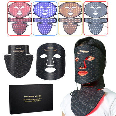Mpow 4-Color Light Therapy Silicone Mask with Neck Care | 480 Chips Face & Neck Beauty Device