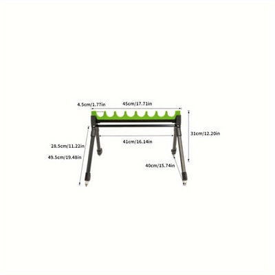 Mpow Aluminum Alloy Adjustable 8-Hole Fishing Rod Holder (Black and Green) Snap-On Holder Zinc Alloy + EVA Foam Scratch-Resistant Accepts 1/4" Standard Screws