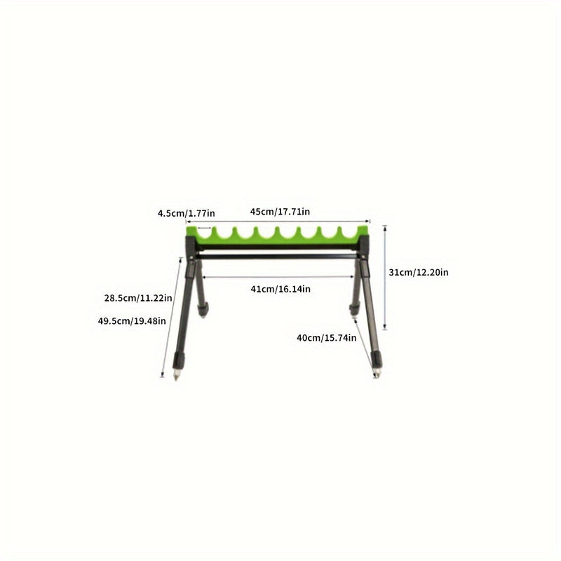 Mpow Aluminum Alloy Adjustable 8-Hole Fishing Rod Holder (Black and Green) Snap-On Holder Zinc Alloy + EVA Foam Scratch-Resistant Accepts 1/4" Standard Screws